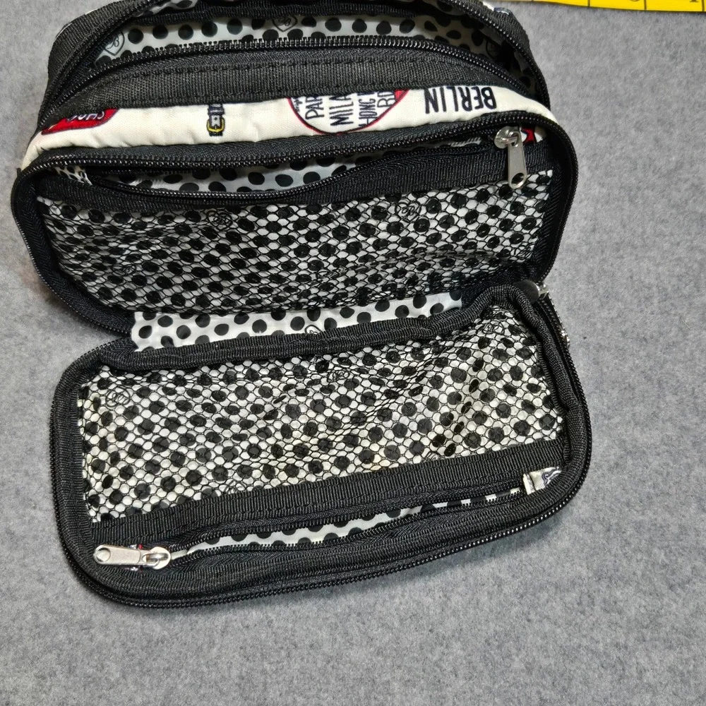 Brighton Jetsetter Travel Cosmetic Bag Makeup Pouch Paris London Print Luxury